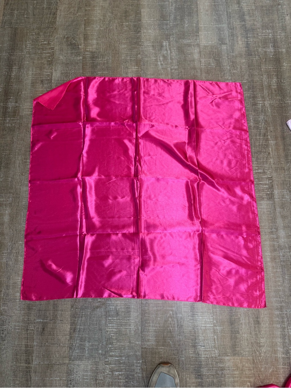 Bright Fuchsia Satin Square Scarf